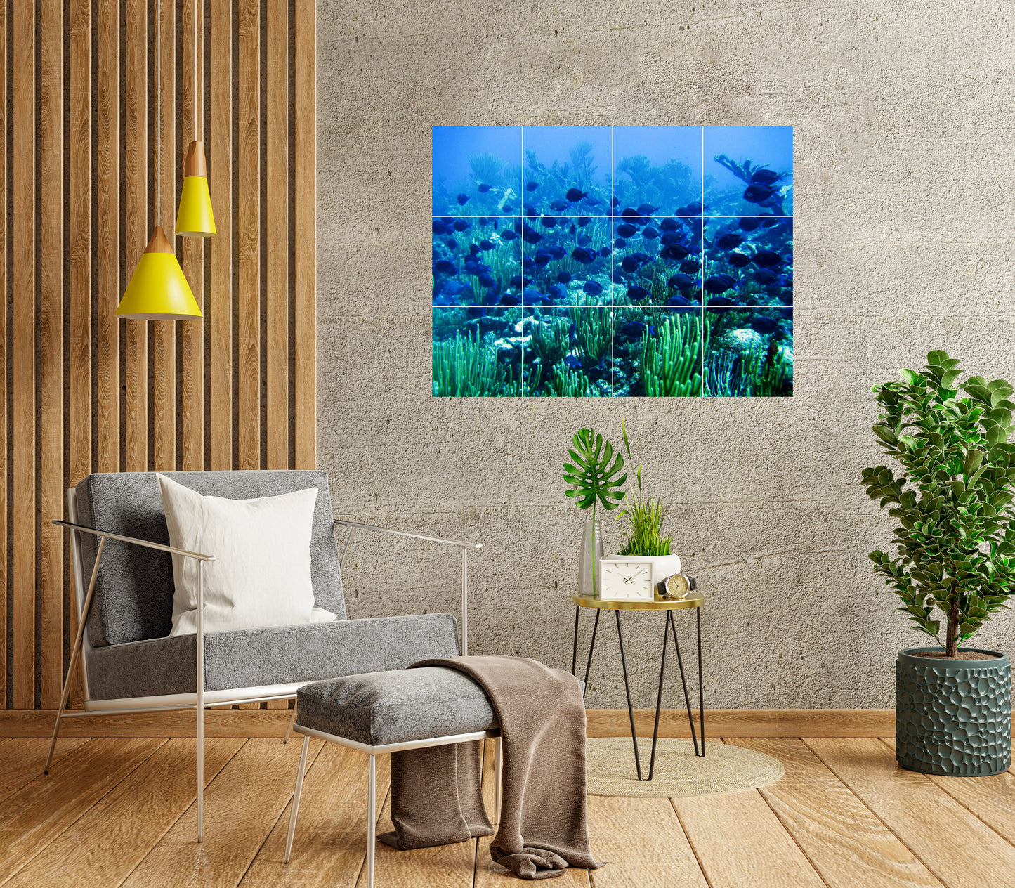 Tile Mural/Mosaic Ceramic Panel of a Peacock and flowers - Colourful Wall Nature Art - Tile Mural - Gloss Tiles - Tile Mosaic