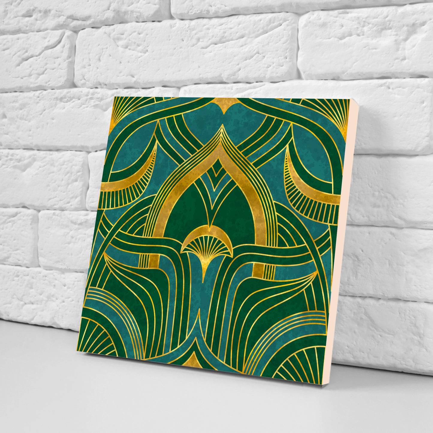 Art Nouveau Flower Ceramic tiles - Set of 2 Art Nouveau Wall Decor Tiles - Kitchen Backsplash Tiles, Table Decorative Tiles, Bathroom Tiles