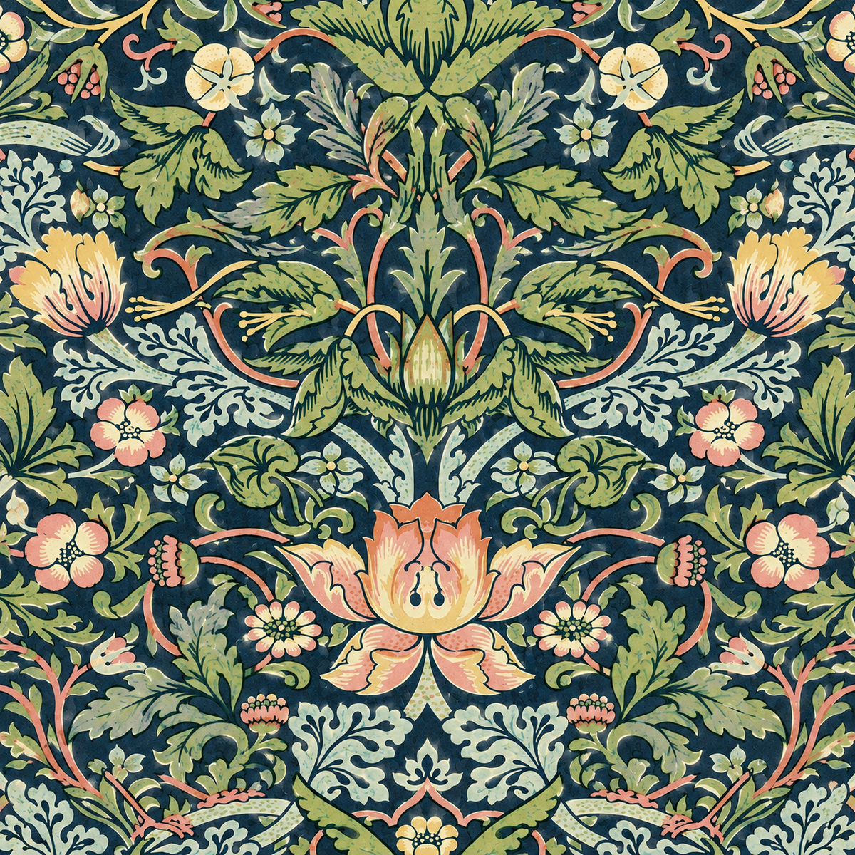 Tile Mural/Mosaic Ceramic Panel of William Morris floral wall art plus 18 decorative tiles-Morris wall print-Tile Mural-Gloss Tiles-Tile Mosaic