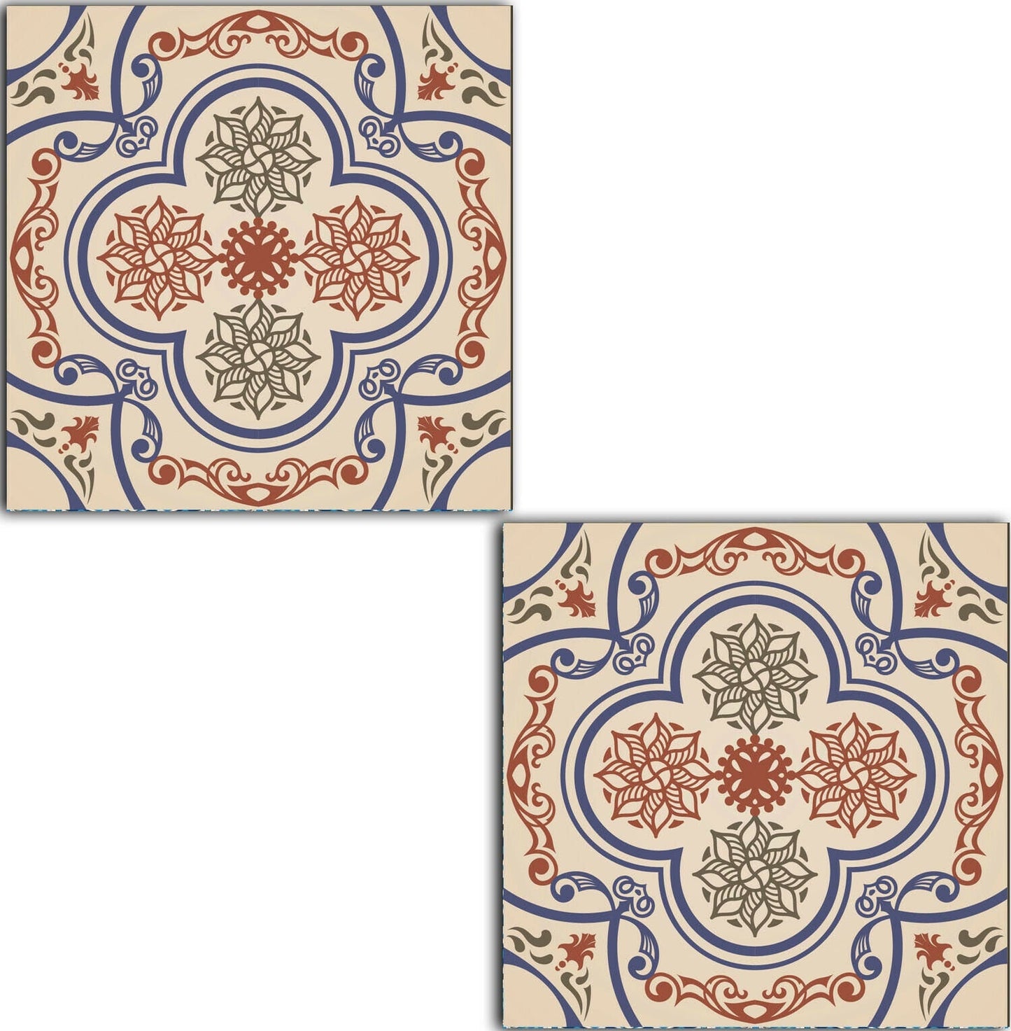 Spanish Ceramic Tiles - Set of 2 Spanish Wall Decor Tiles - Kitchen Backsplash Tiles, Table Decorative Tiles, Bathroom Tiles, Coaster