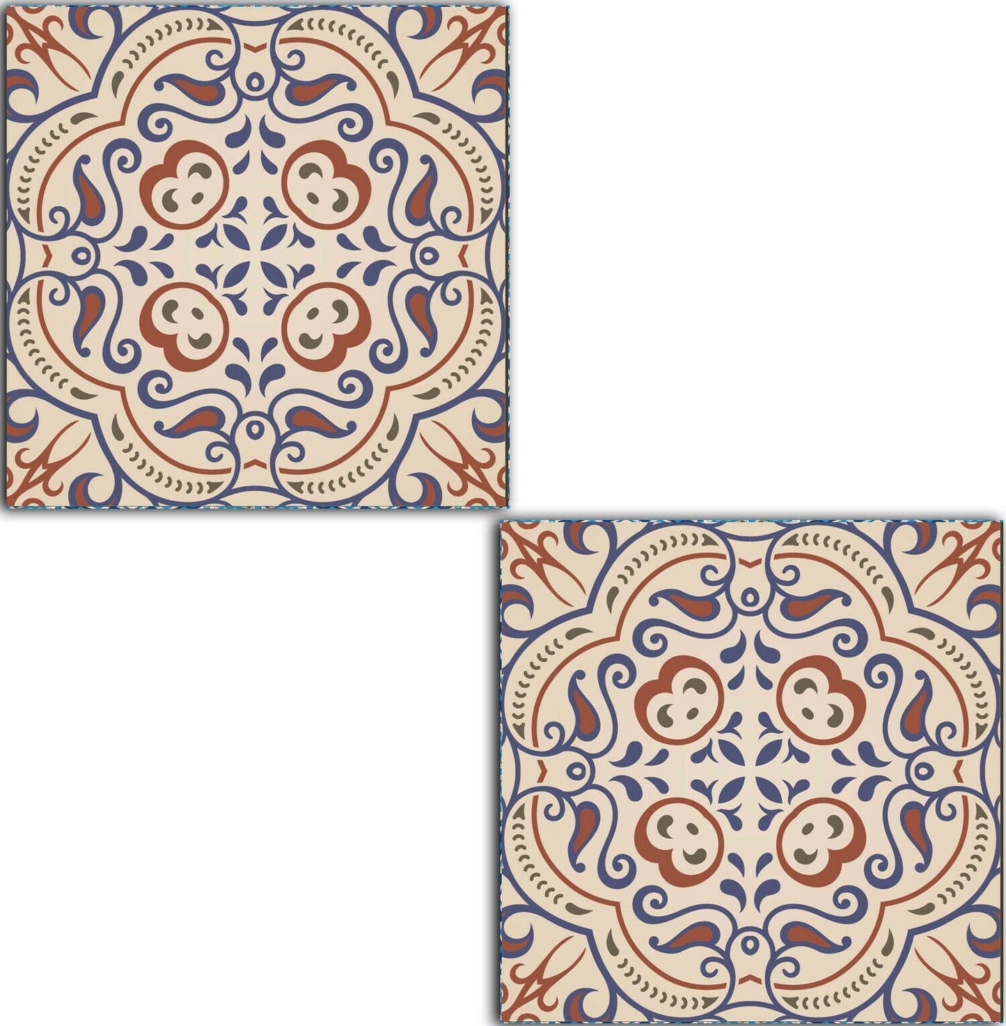 Spanish Ceramic Tiles - Set of 2 Spanish Wall Decor Tiles - Kitchen Backsplash Tiles, Table Decorative Tiles, Bathroom Tiles, Coaster
