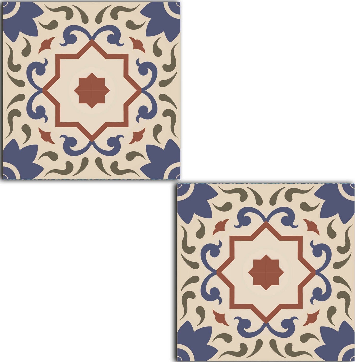 Spanish Ceramic Tiles - Set of 2 Spanish Wall Decor Tiles - Kitchen Backsplash Tiles, Table Decorative Tiles, Bathroom Tiles, Coaster