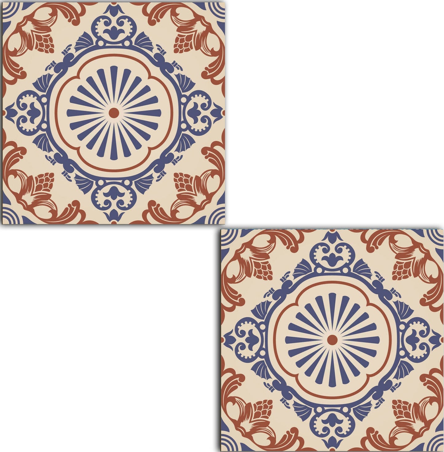 Spanish Ceramic Tiles - Set of 2 Spanish Wall Decor Tiles - Kitchen Backsplash Tiles, Table Decorative Tiles, Bathroom Tiles, Coaster