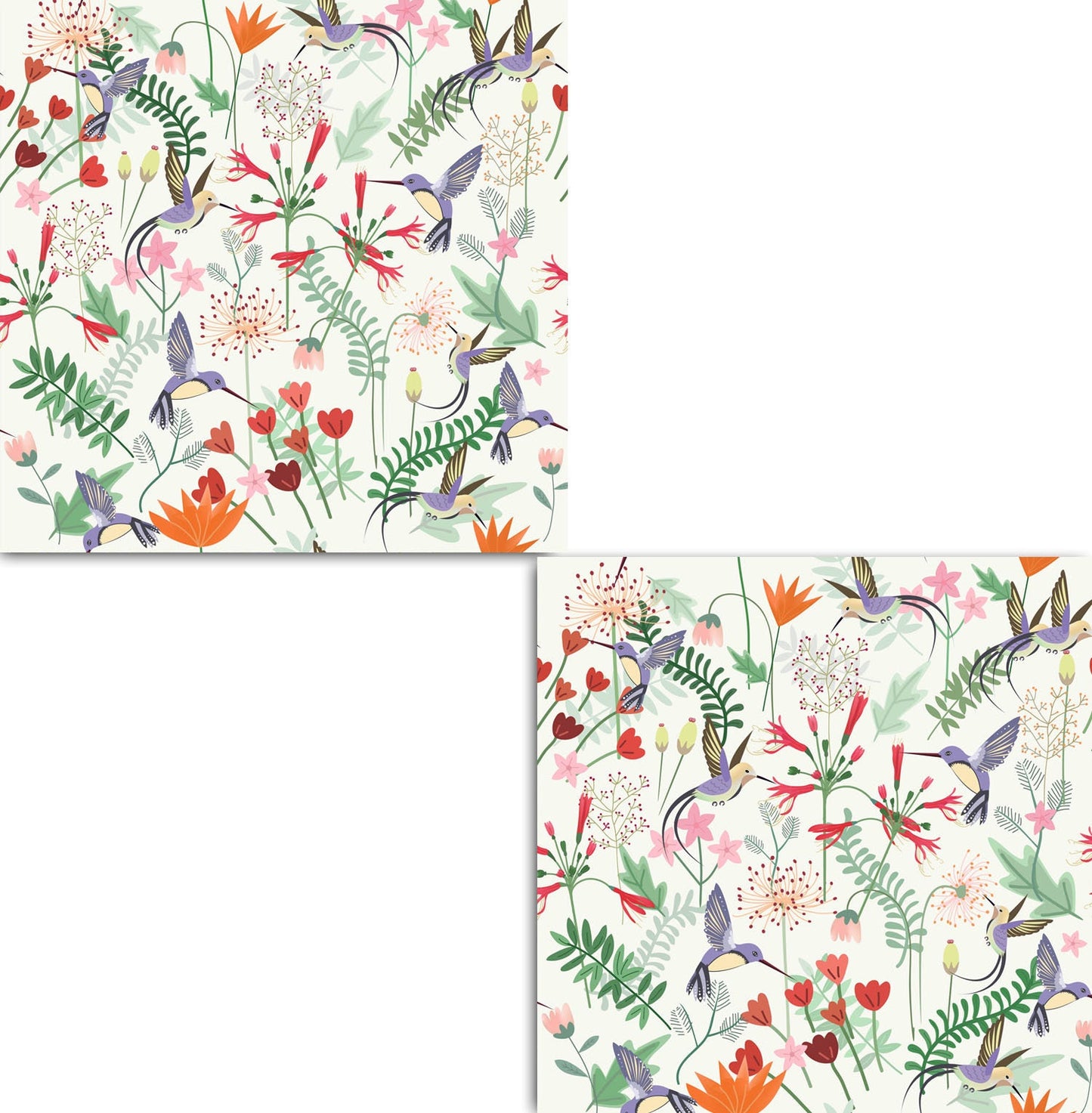 Birds and Flowers Ceramic tiles - Set of 2 Birds and Flowers Wall Decor Tiles - Kitchen Backsplash Tiles, Decorative Tiles, Bathroom Tiles
