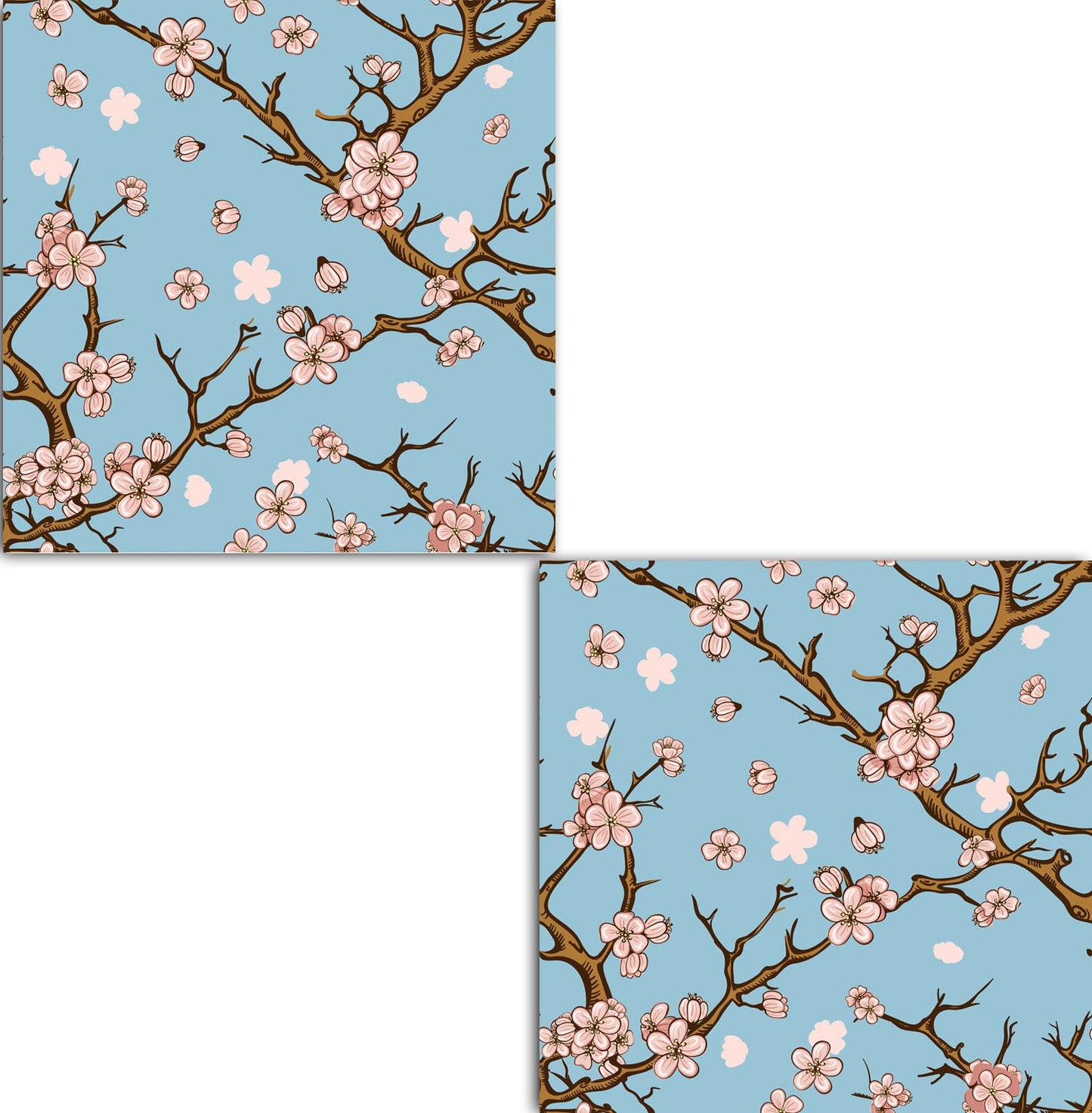 Japanese Design - Two 6 x 6 inches decorative ceramic tiles - Kitchen backsplash tiles - Bathroom tiles