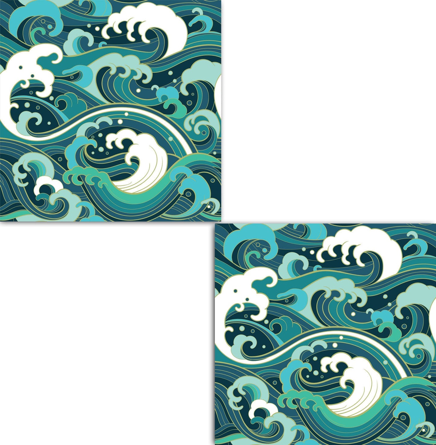 Japanese Ceramic Tiles - Set of 2 Japan Wall Decor Tiles - Kitchen Backsplash Tiles, Table Decorative Tiles, Bathroom Tiles, Coaster
