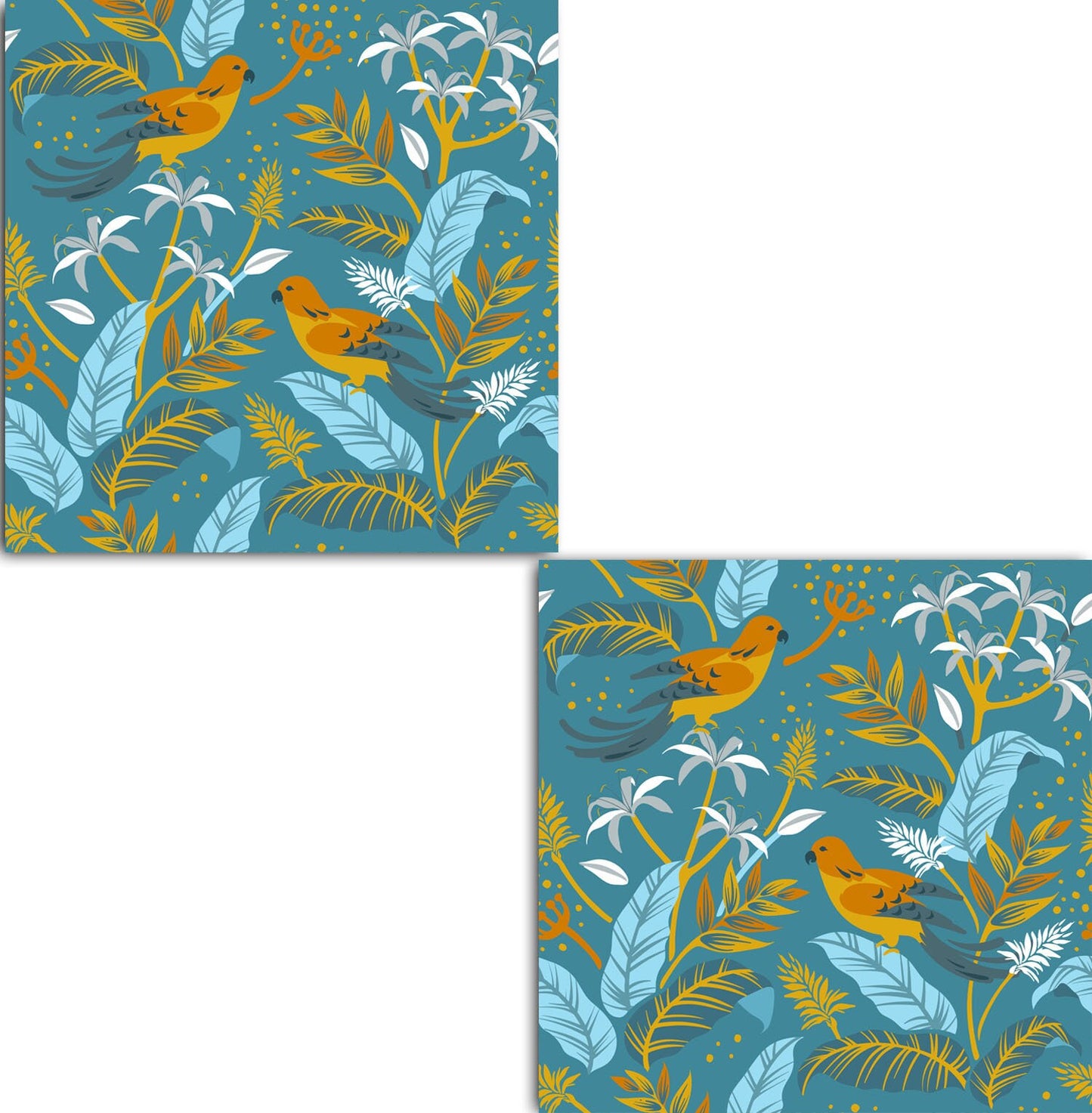 Bird Ceramic Tiles- Set of 2 Bird Flower Wall Art Print Decor Tiles - Kitchen Backsplash Tiles,Table Decorative Tiles,Bathroom Tiles,Coaster