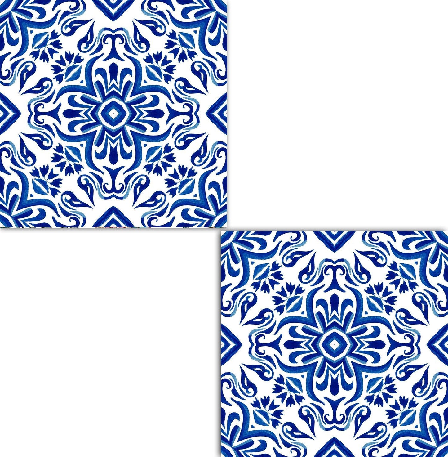 Moroccan Ceramic Tiles - Set of 2 Moroccan Wall Decor Tiles - Kitchen Backsplash Tiles, Table Decorative Tiles, Bathroom Tiles, Coaster