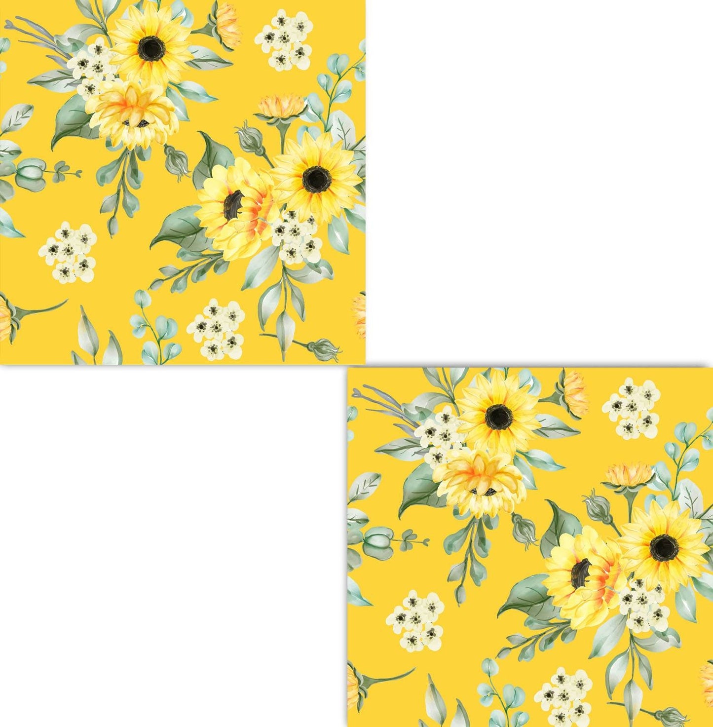 Floral Tiles Flowers Design - Two 6 x 6 inches decorative ceramic tiles