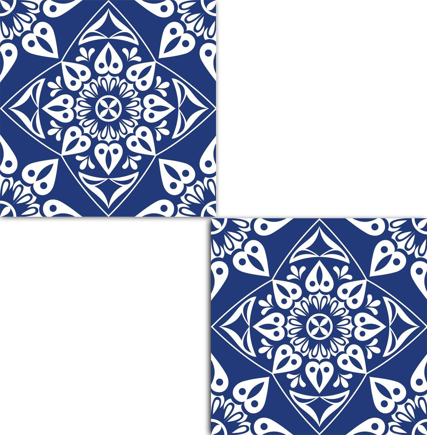 Portuguese Azulejo Tiles Design - Two 6 x 6 inches decorative ceramic tiles