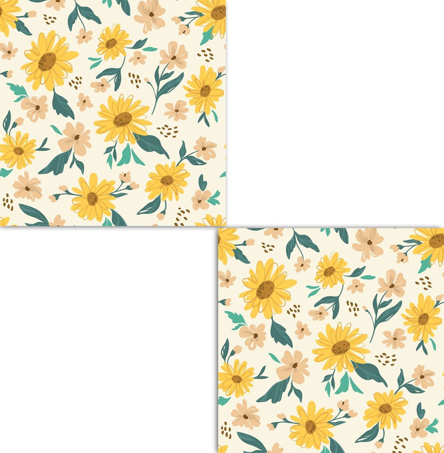 Floral Sunflower Tiles Flowers Leaves Leaf Design - Floral Tiles Flowers Design - Set of 2 Black and Flower Wall Decor Flower Tiles -