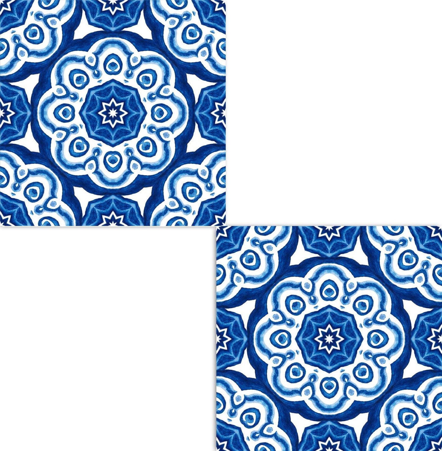 Moroccan Ceramic Tiles - Set of 2 Moroccan Wall Decor Tiles - Kitchen Backsplash Tiles, Table Decorative Tiles, Bathroom Tiles, Coaster