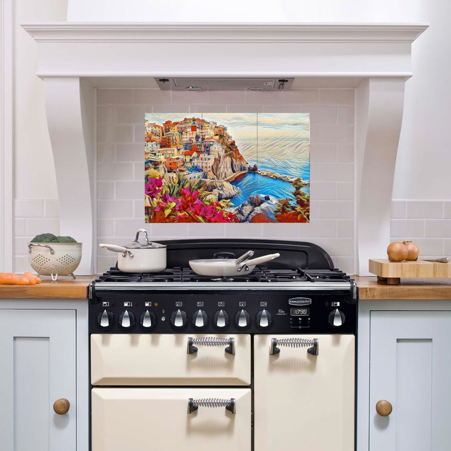 Tile Mural/Mosaic Ceramic Panel of Cinque Terre - Cinque Terre print - Cinque Terre Wall Art - Tile Mural - Gloss Tiles - Tile Mosaic