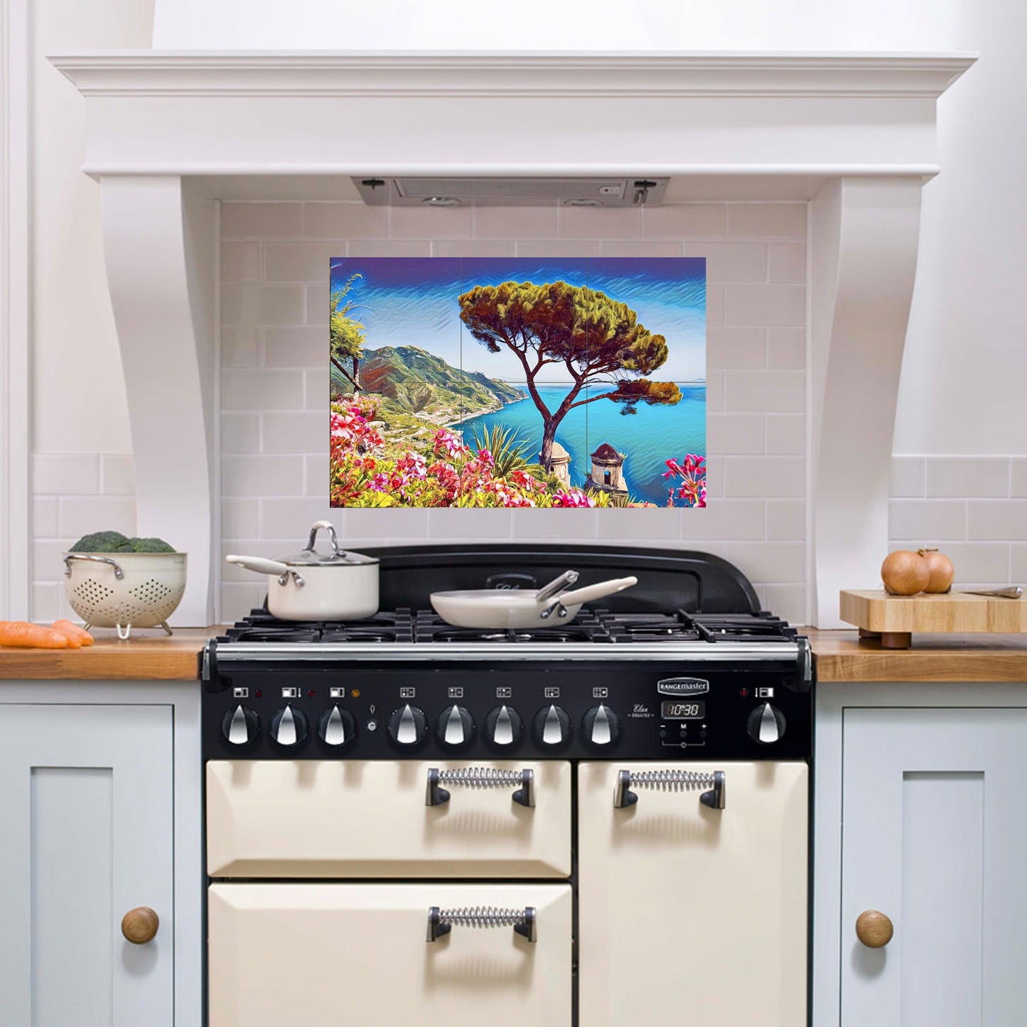 Tile Mural/Mosaic Ceramic Panel of Salerno Gulf - Italy - Salerno wall print - Colourful Wall Art - Tile Mural - Gloss Tiles - Tile Mosaic