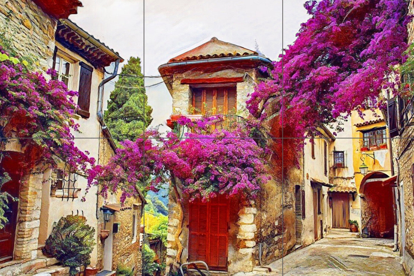 Tile Mural/Mosaic Ceramic Panel of Provence - Provence wall print - Provence France wall art - Tile Mural - Gloss Tiles - Tile Mosaic
