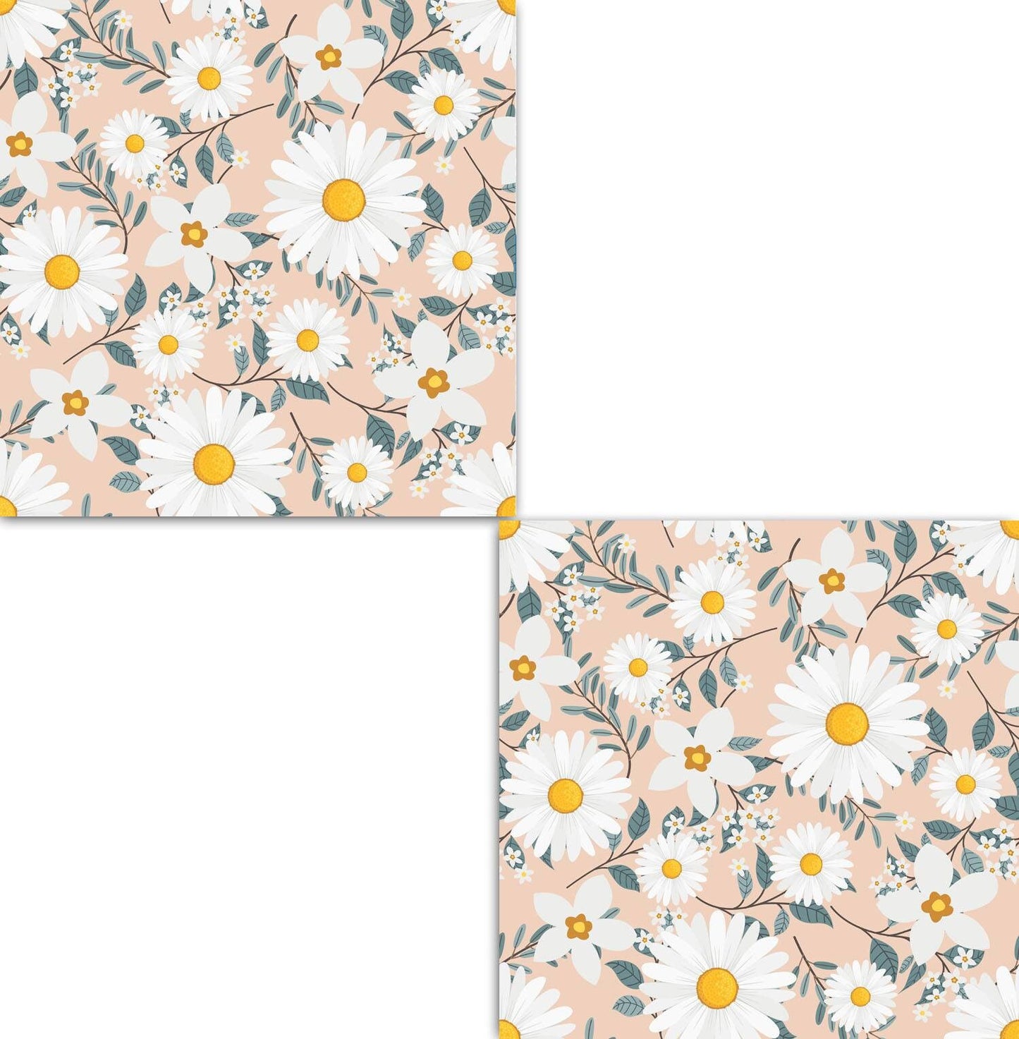 Daisy Floral Ceramic tiles - Set of 2 Daisy Wall Decor Tiles - Kitchen Backsplash Tiles, Decorative Tiles, Bathroom tiles, Shower tiles