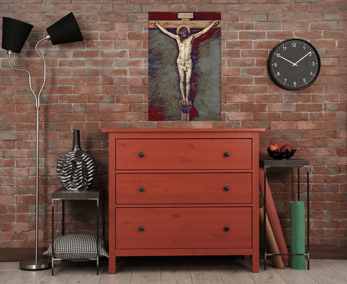 Tile Mural/Mosaic Ceramic Panel of Jesus Christ crucified - Religious Wall Art - Tile Mural - Gloss Tiles - Religious Tile Mosaic