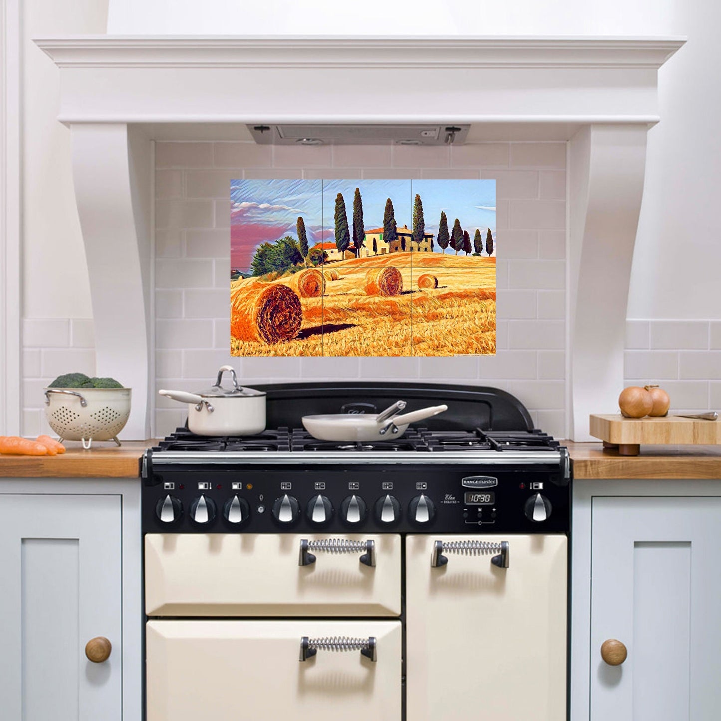 Tile Mural/Mosaic Ceramic Panel of Tuscany Hills - Tuscany wall print - Colourful Wall Art - Tile Mural - Italian Home decor- Tile Mosaic