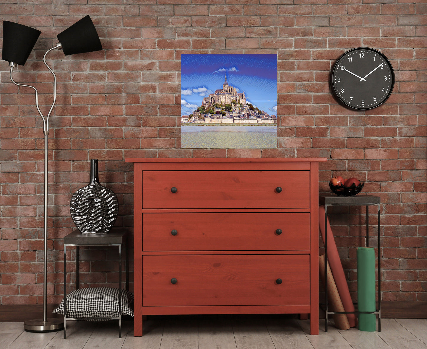 Tile Mural/Mosaic Ceramic Mont St-Michel - France Mont St-Michel print - Mont St-Michel wall art- Tile Mural - Gloss Tiles - Tile Mosaic