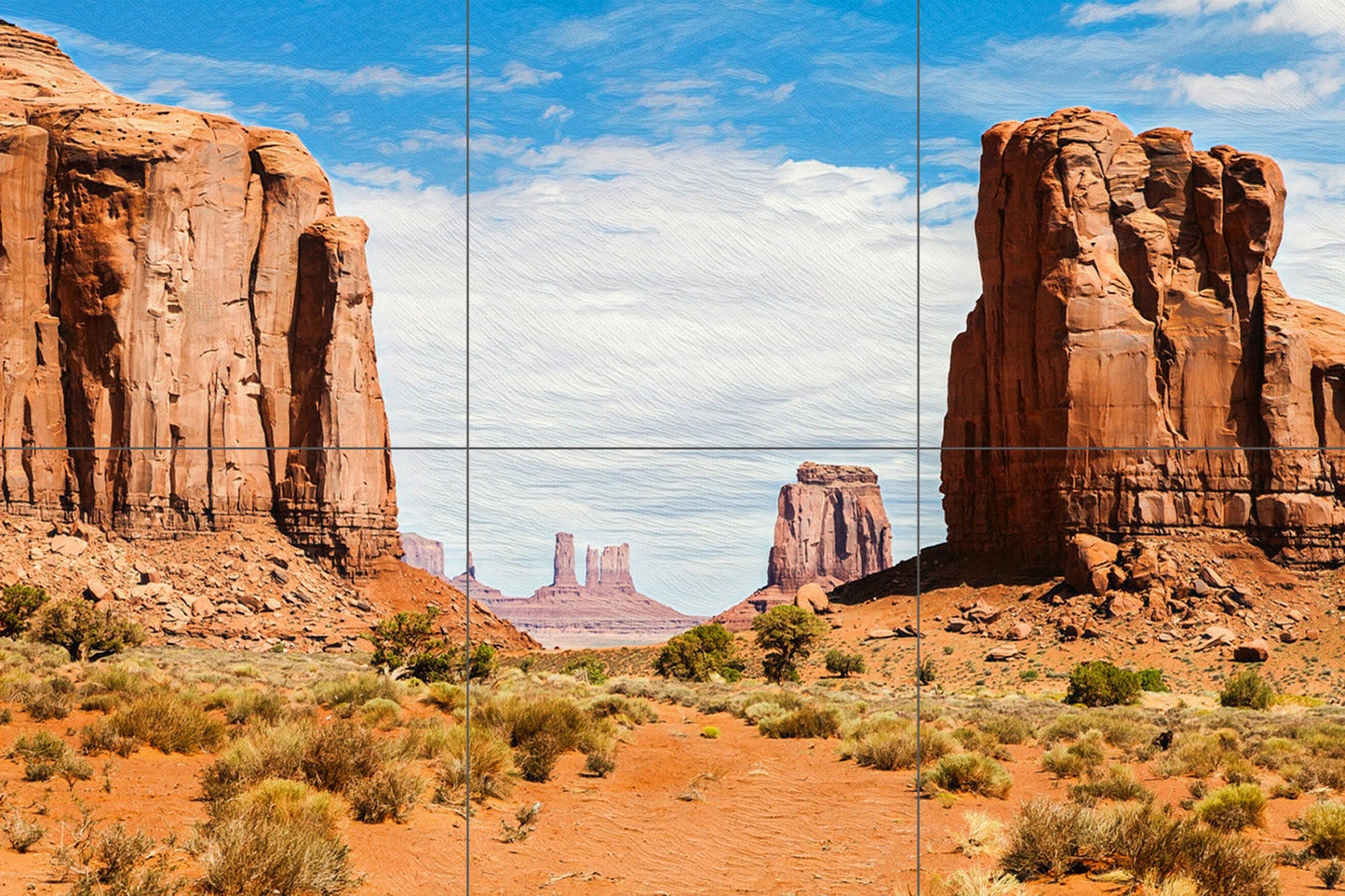 Tile Mural/Mosaic Ceramic of Monument Valley, Arizona wall print -Arizona Wall Art - Tile Mural - Gloss Tiles - Tile Mosaic -Bathroom tiles
