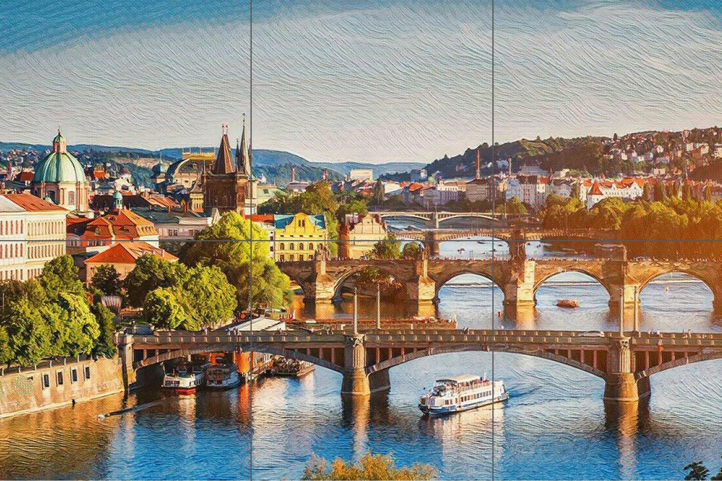 Tile Mural/Mosaic Ceramic of Prague - Prague wall print - Czech Republic Wall Art - Tile Mural - Gloss Tiles - Tile Mosaic - Shower tiles