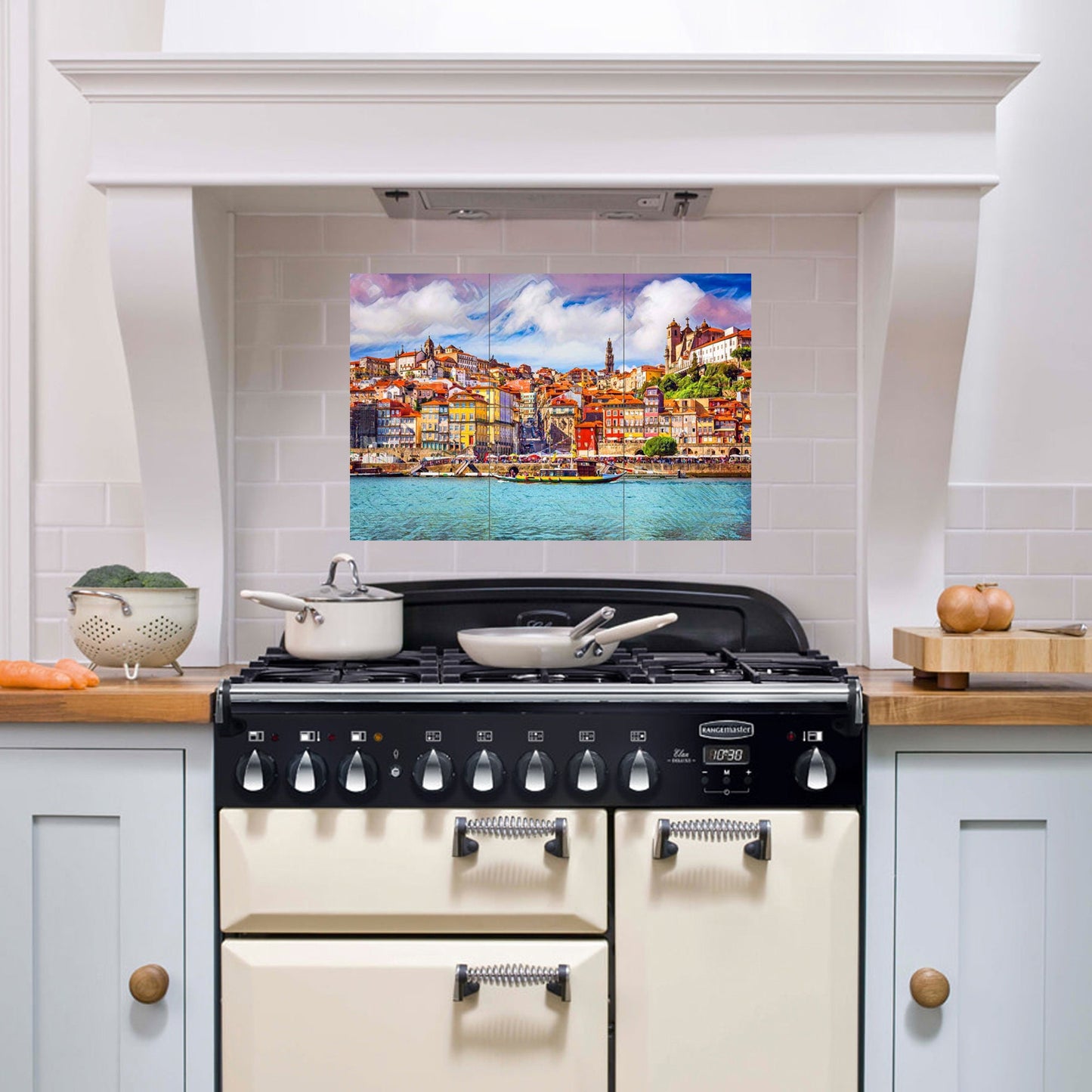 Tile Mural/Mosaic Ceramic Panel of Porto -Porto wall print - Portuguese tile Mural - Tile Mural - Gloss Tiles - Tile Mosaic - Accent tiles