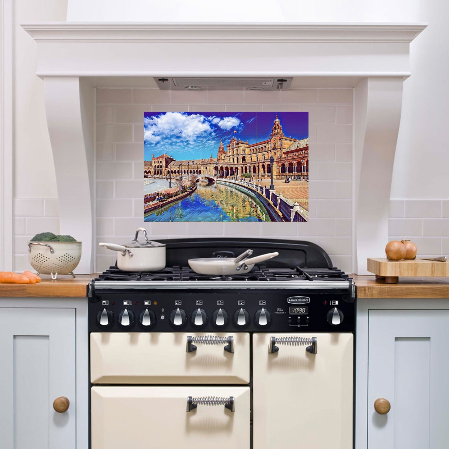 Tile Mural/Mosaic Ceramic Panel of Sevilla City - Sevilla wall print- Sevilla wall art - Spain wall print - Gloss Tiles - Tile Mosaic