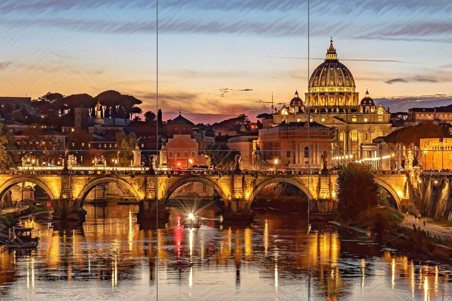 Tile Mural/Mosaic Ceramic Panel of the Vatican- Rome wall print - Vatican wall print -Rome Wall Art - Tile Mural - Gloss Tiles -Tile Mosaic