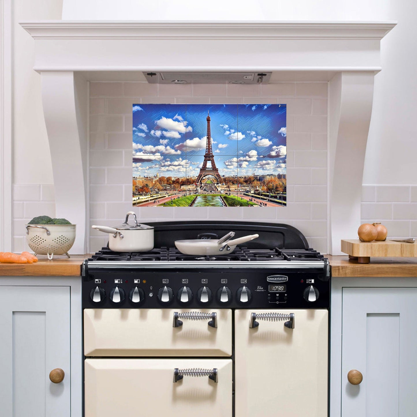 Tile Mural/Mosaic Ceramic Panel of Paris Tour Eiffel - Tour Eiffel print - Paris Wall Art - Paris print -Tile Mural - Tile Mosaic