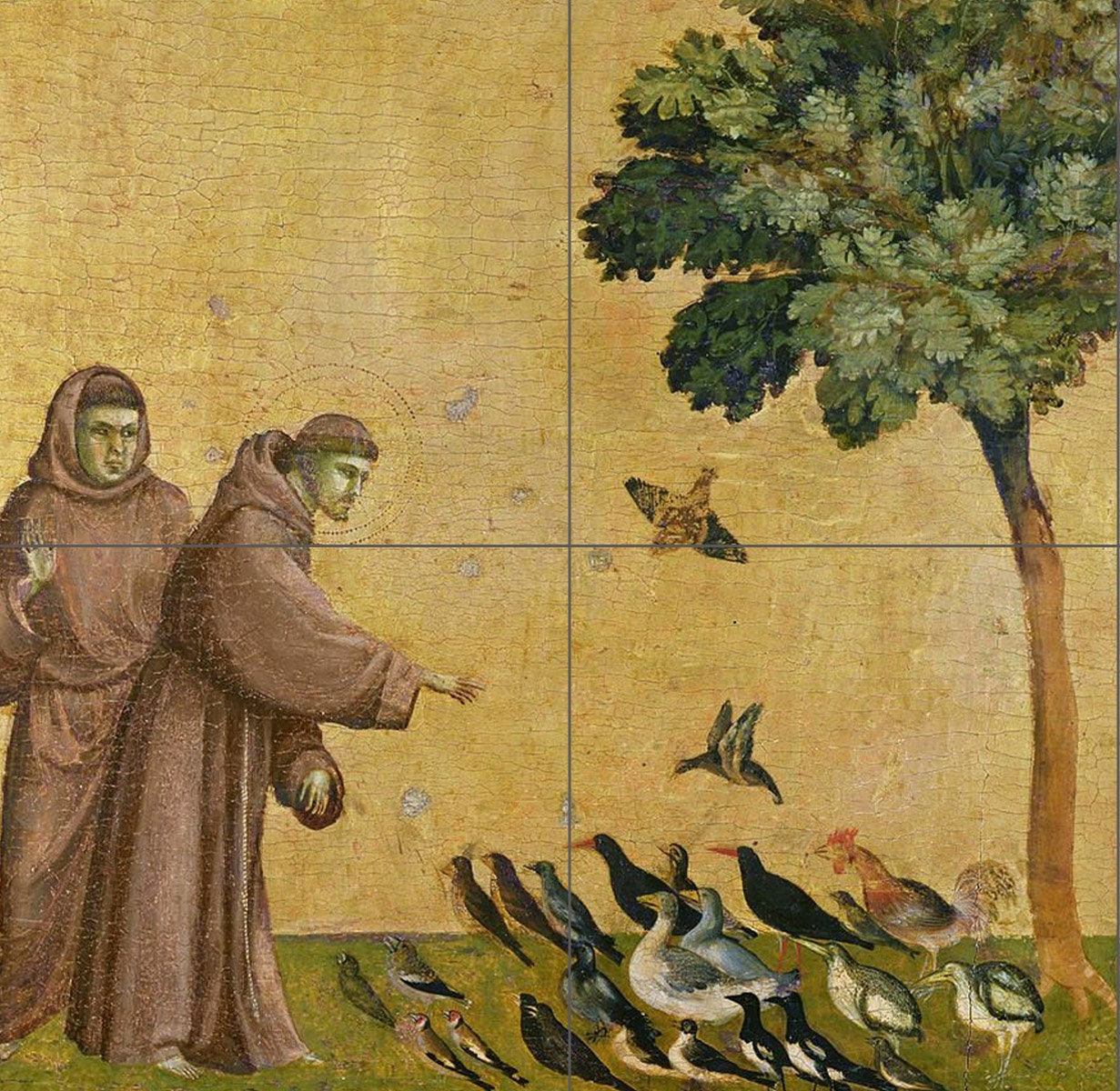 Tile Mural/Mosaic Ceramic Panel of Saint Francis of Assisi - Religious Wall Art - Tile Mural - Saint Francis print - Religious Tile Mosaic