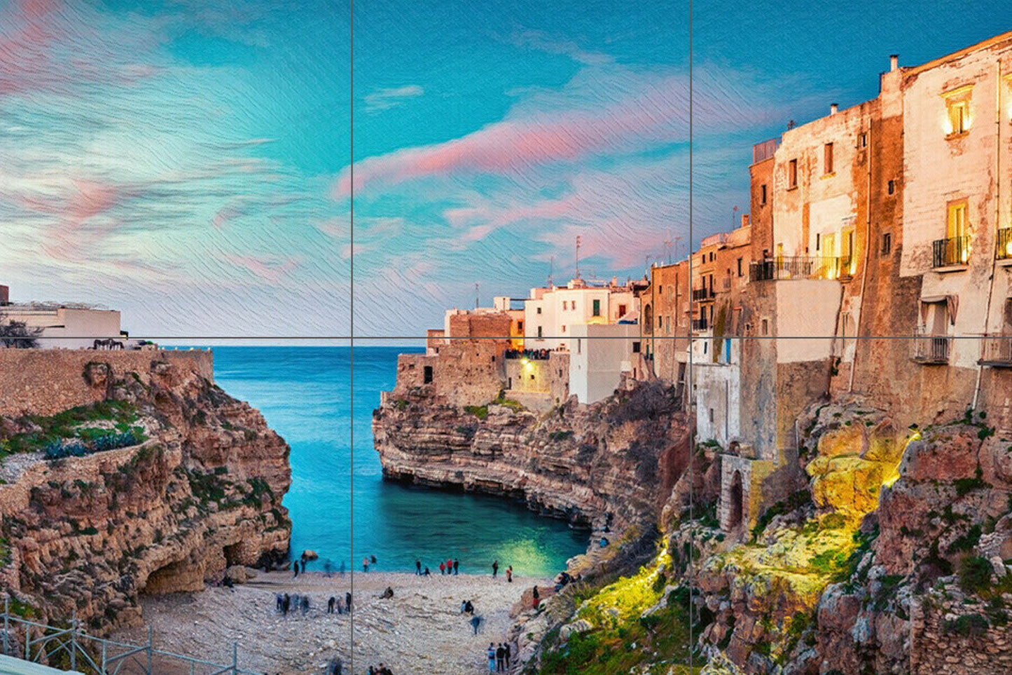 Tile Mural/Mosaic Ceramic Panel of Polignano a Mare - Italy, Puglia - Landscape Wall Art - Tile Mural - Gloss Tiles - Tile Mosaic