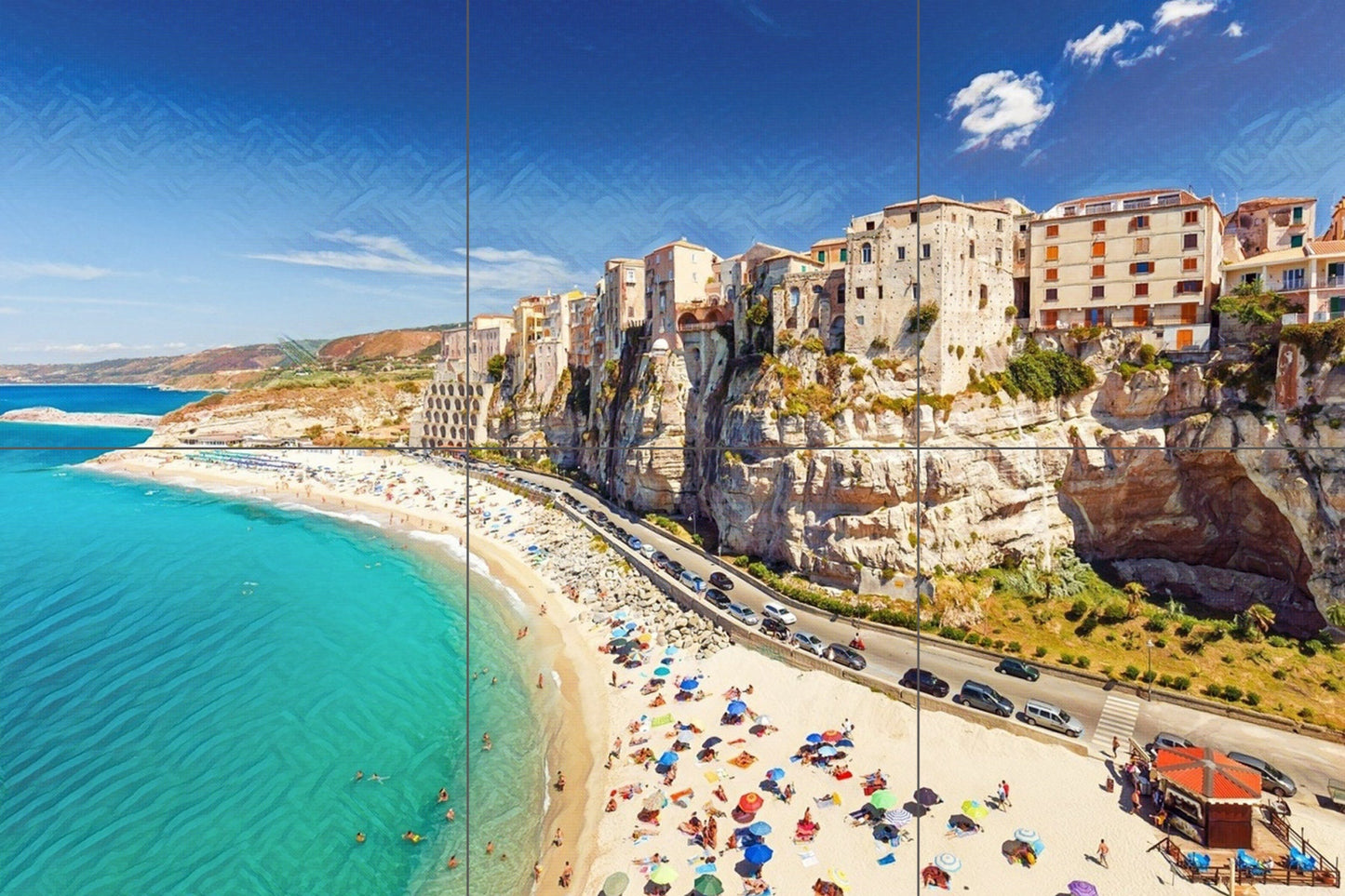 Tile Mural/Mosaic Ceramic Panel of Tropea - Tropea wall print - Calabria wall print -Tropea Wall Art - Tile Mural - Gloss Tiles -Tile Mosaic