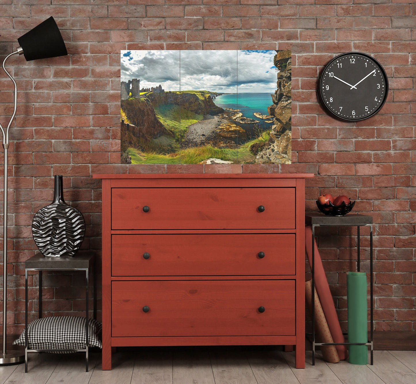 Tile Mural/Mosaic Ceramic Panel of Dunluce Castle Ireland - Dunluce Castle print - Ireland Wall Art - Tile Mural - Gloss Tiles -Accent tiles