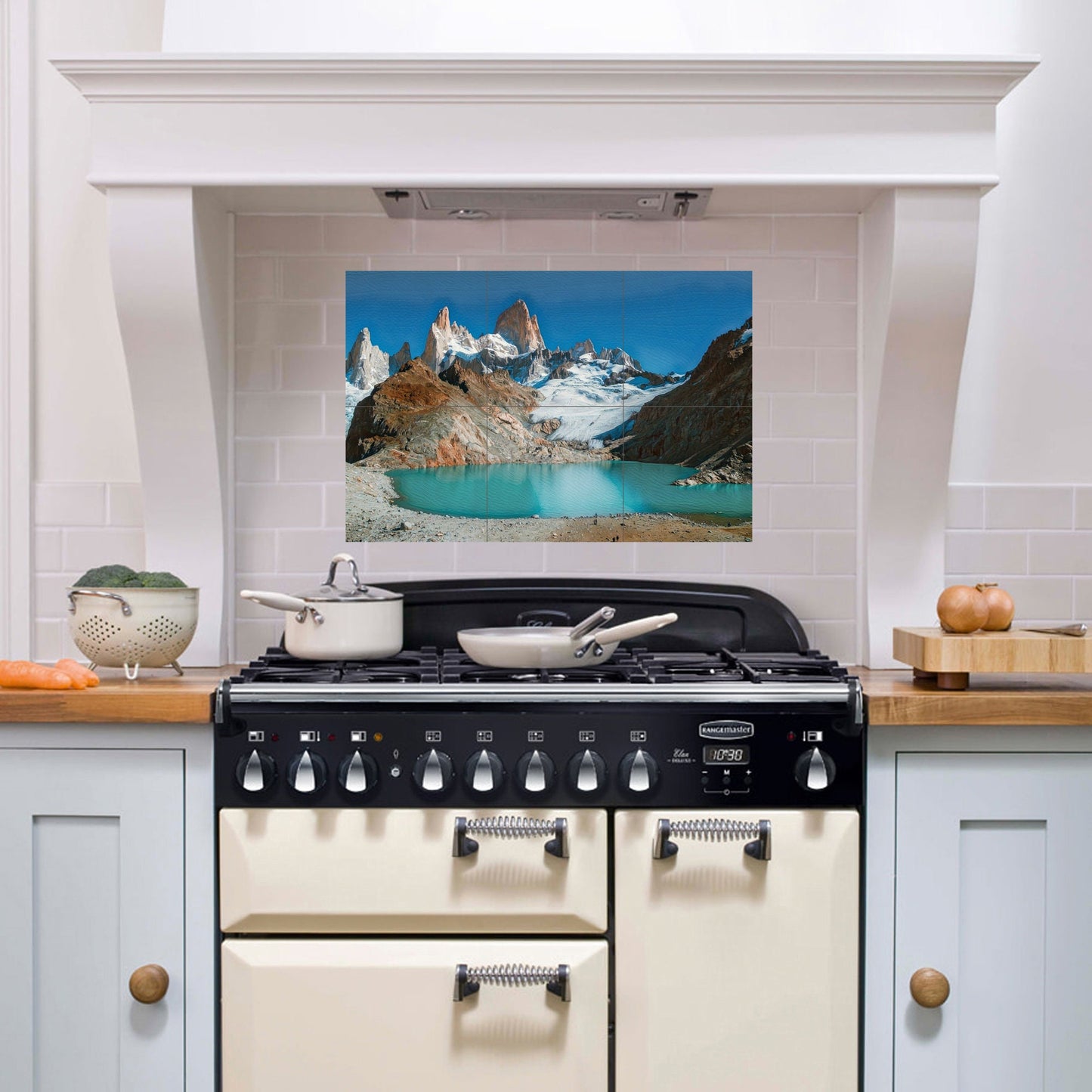 Tile Mural/Mosaic Ceramic Panel of Mount Fitzroy Patagonia - Patagonia print - Patagonia Wall art - Argentina print -Tile Mural -Gloss Tiles