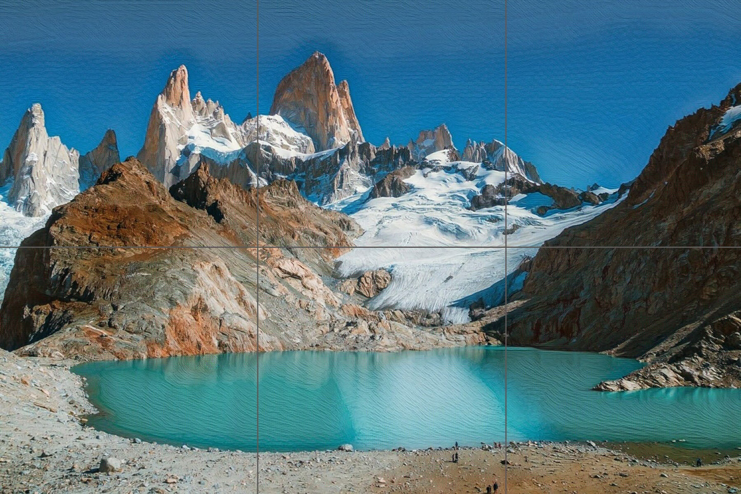 Tile Mural/Mosaic Ceramic Panel of Mount Fitzroy Patagonia - Patagonia print - Patagonia Wall art - Argentina print -Tile Mural -Gloss Tiles