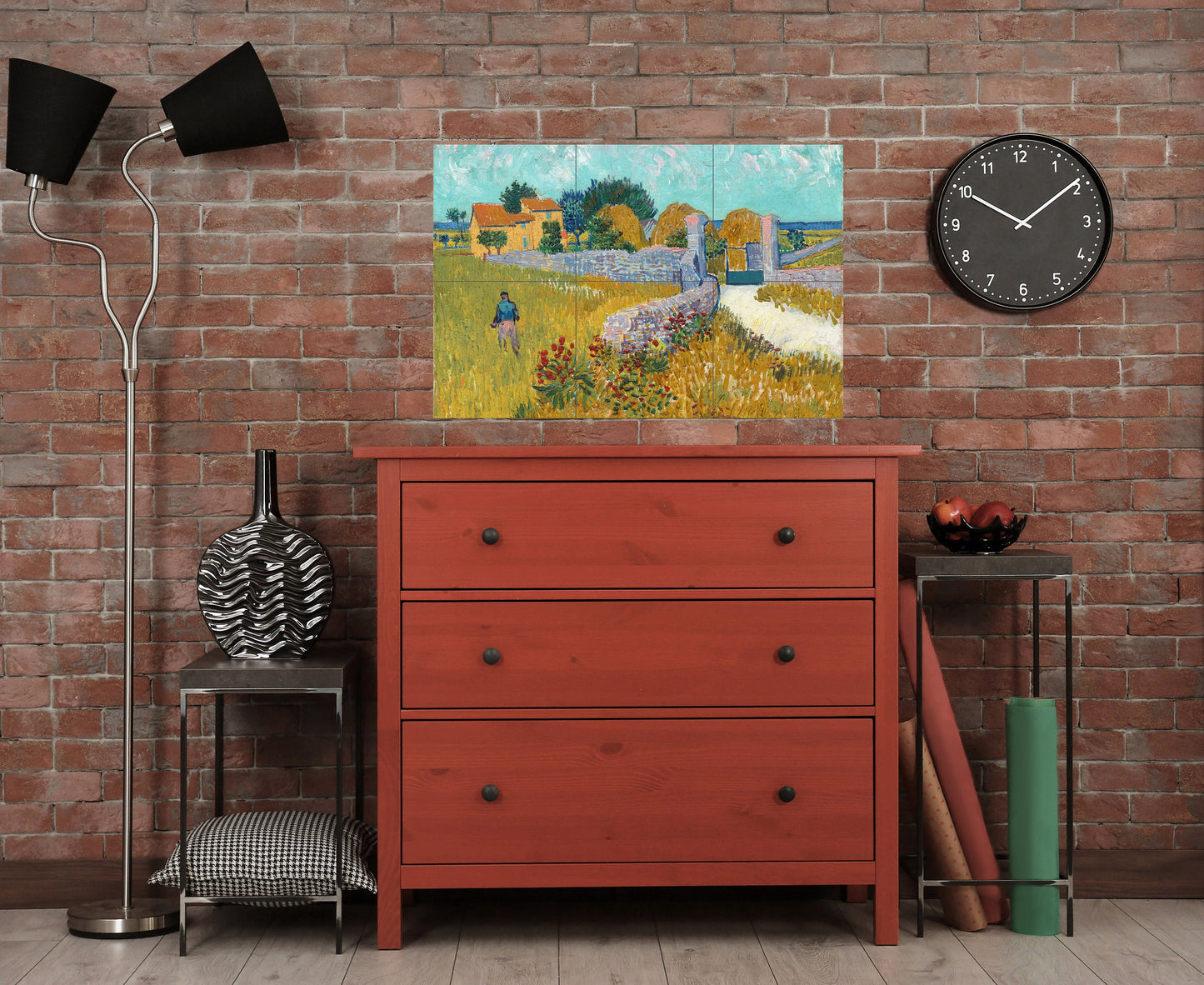 Tile Mural/Mosaic Ceramic Panel of - Vincent Van Gogh Farmhouse in Provence - Van Gogh wall art - Tile Mural - Van Gogh print - Tile Mosaic