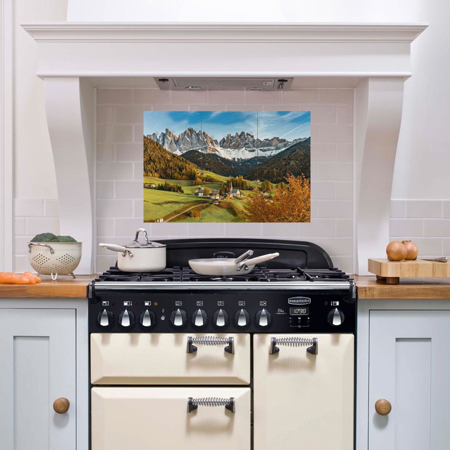 Tile Mural/Mosaic Ceramic Panel of Santa Maddalena Dolomites - Dolomites Wall Art - Dolomites wall Print - Tile Mural - Gloss Tiles