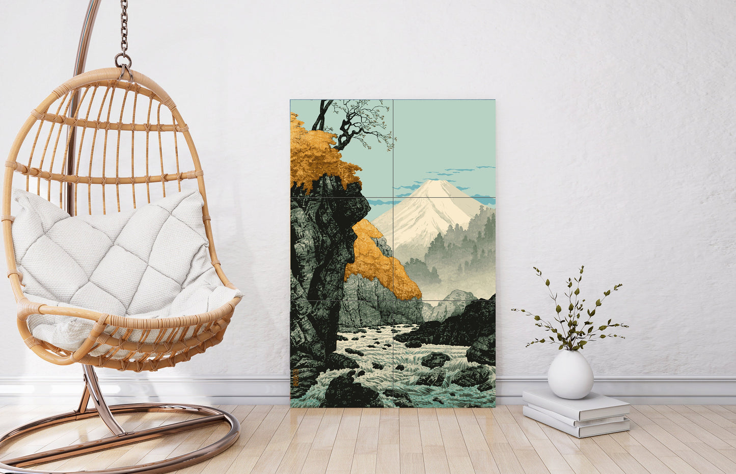 Tile Mural/Mosaic Ceramic Panel -Mount Ashitaka -Hiroaki - Japanese Art - Colourful Wall Nature Art - Tile Mural - Gloss Tiles - Tile Mosaic
