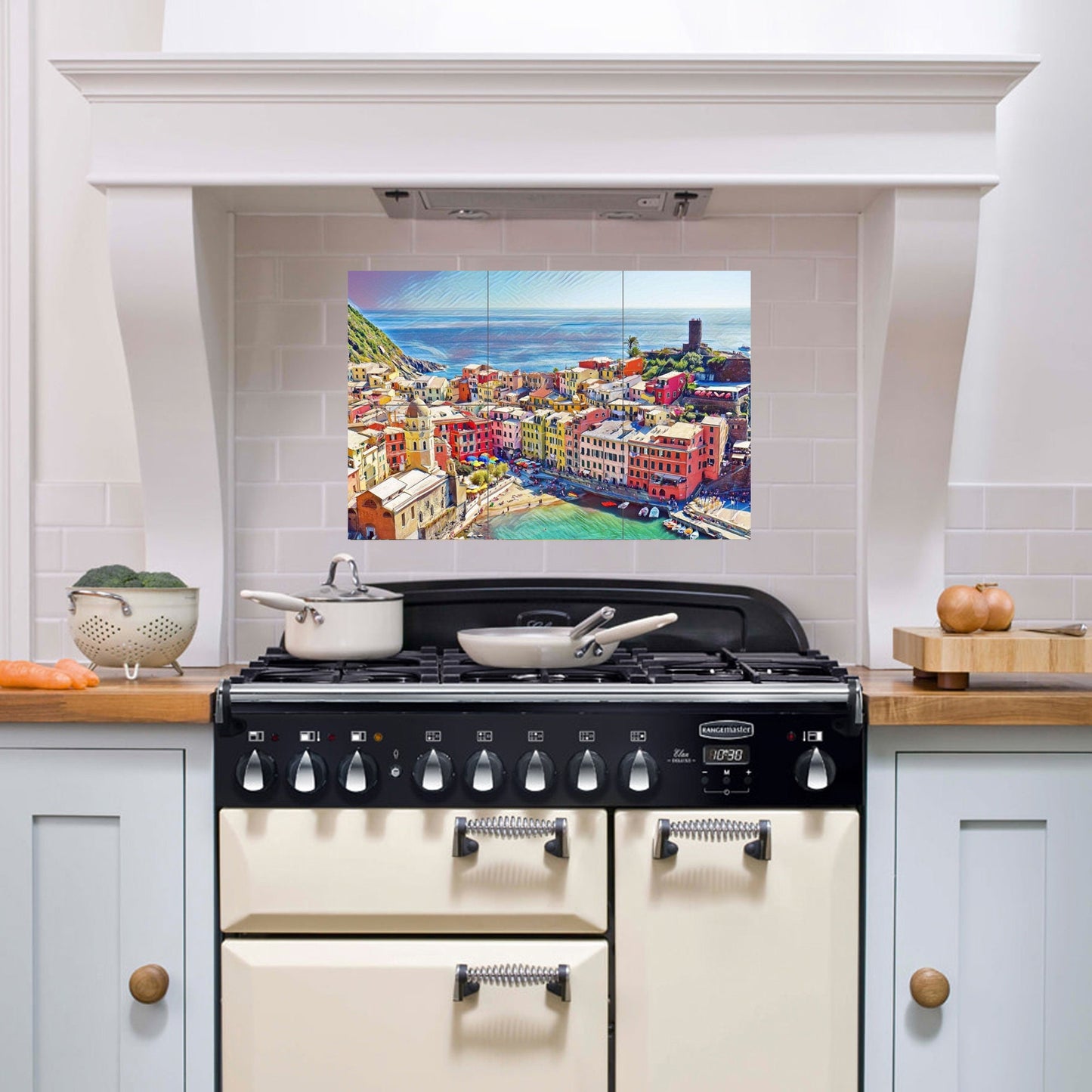 Tile Mural/Mosaic Ceramic Panel of Vernazza - Italy wall art - Vernazza wall print- Colourful Wall Art -Tile Mural -Gloss Tiles -Tile Mosaic