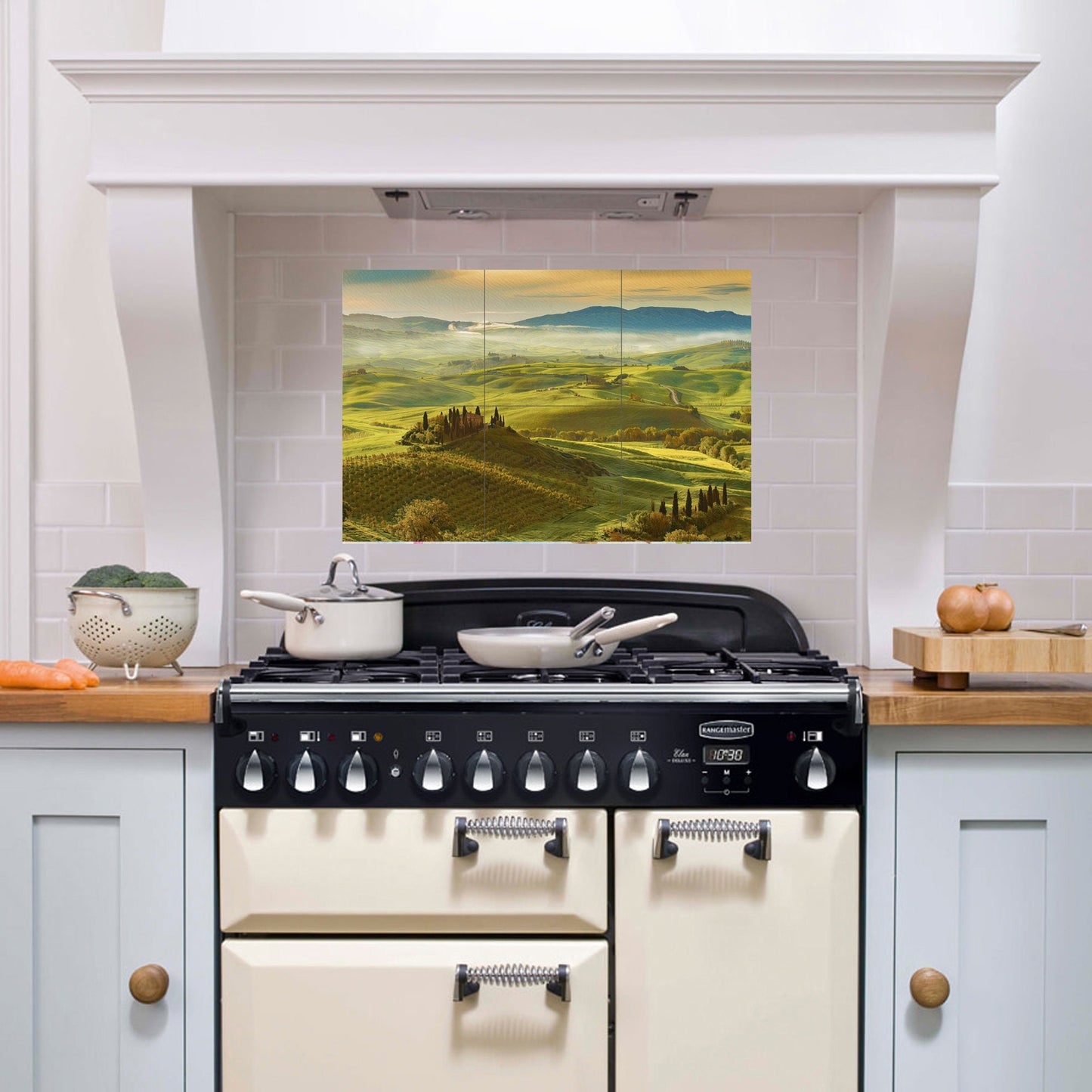 Tile Mural/Mosaic Ceramic Panel of Val d Orcia - Tuscany - Italian Landscape - Colourful Wall Art - Tile Mural - Gloss Tiles - Tile Mosaic