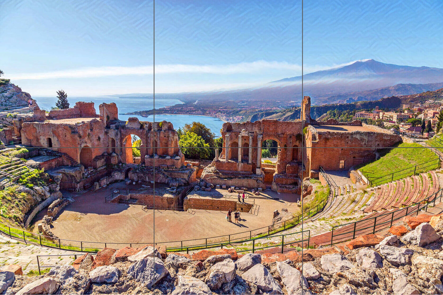 Tile Mural/Mosaic Ceramic Panel of Taormina - Taormina wall print - Taormina Sicily print - Tile Mural - Gloss Tiles - Tile Mosaic