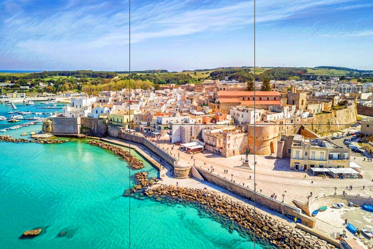 Tile Mural/Mosaic Ceramic Panel of a Otranto Puglia- Otranto print - Puglia wall print - Tile Mural - Gloss Tiles - Tile Mosaic - Tile Mural