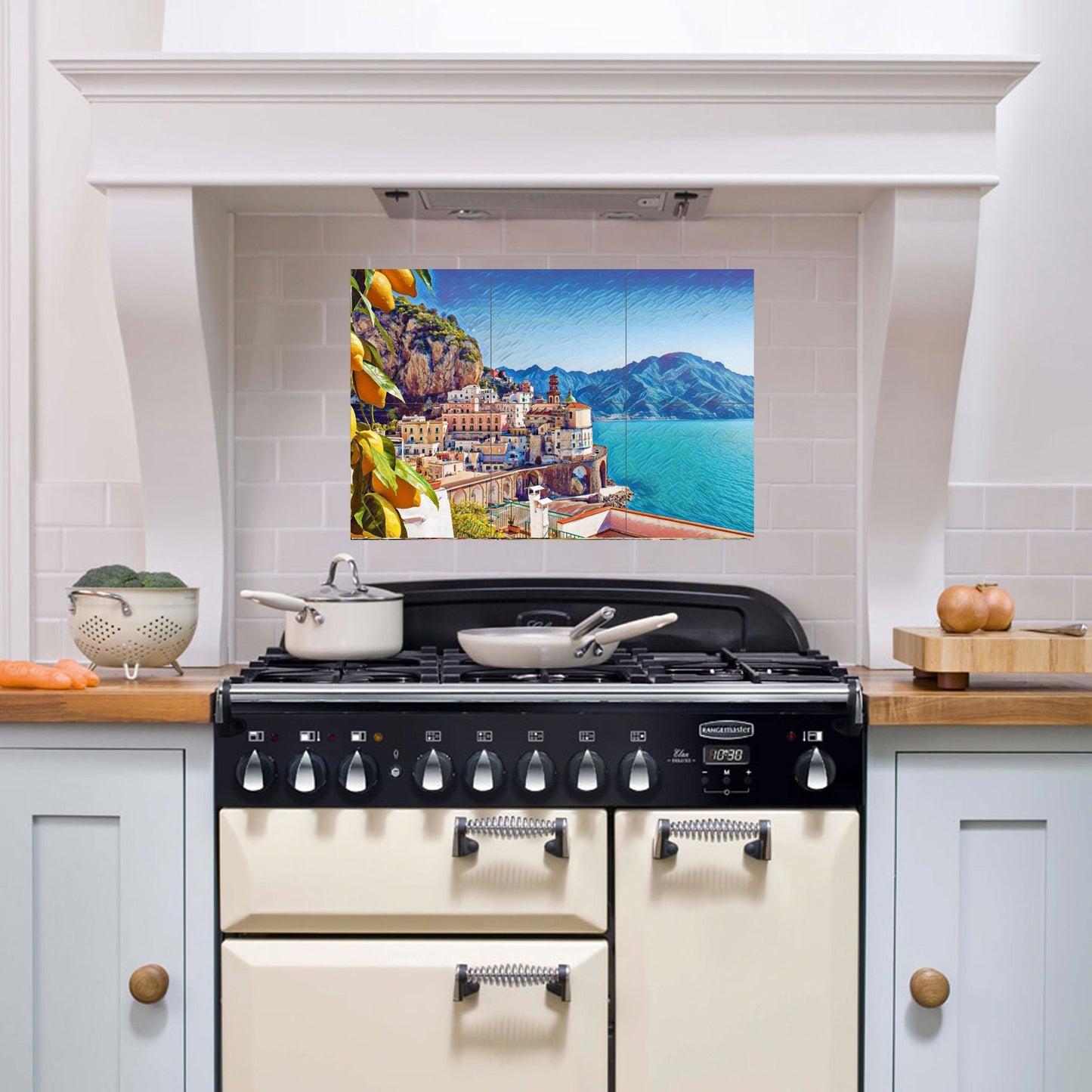 Tile Mural/Mosaic Ceramic Panel of Amalfi coast - Amalfi Mural- Amalfi coast print - Italian Wall Art - Tile Mural -Gloss Tiles -Tile Mosaic