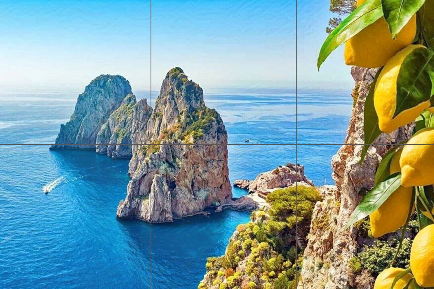 Tile Mural/Mosaic Ceramic Panel of Capri - Capri wall print - Amalfi coast print - Capri Wall Art - Tile Mural - Gloss Tiles - Tile Mosaic