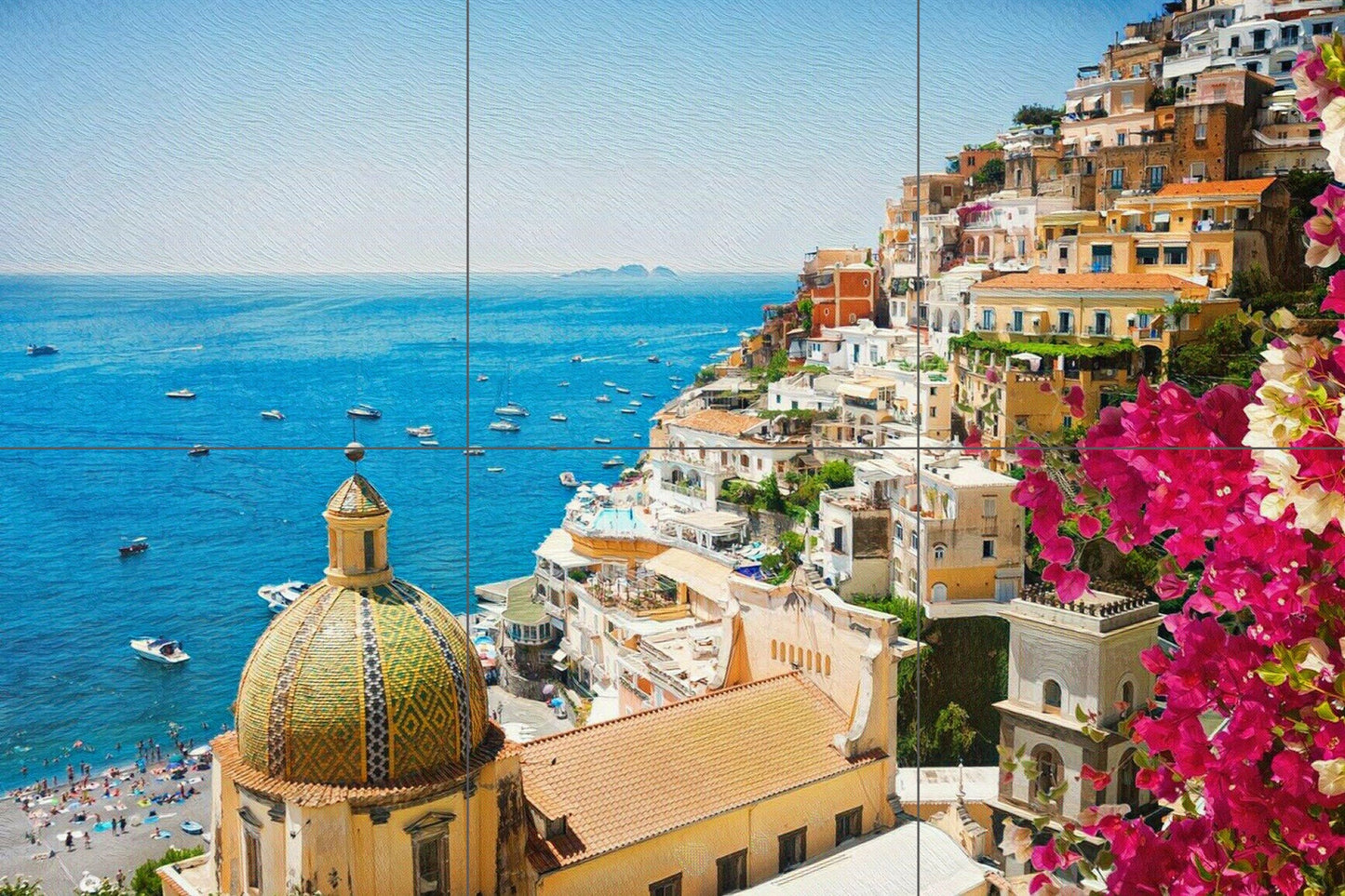 Tile Mural/Mosaic Ceramic Panel of the Amalfi Coast - Amalfi coast print - Amalfi coast Wall Art - Tile Mural - Gloss Tiles - Tile Mosaic