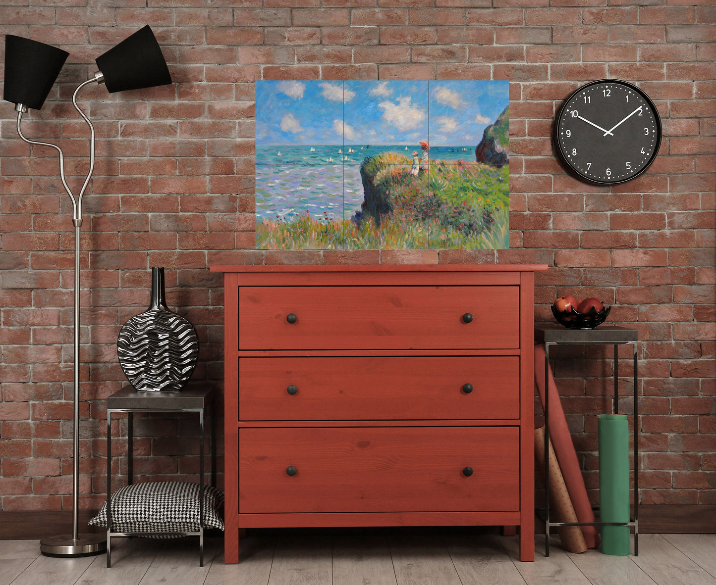 Tile Mural/Mosaic Ceramic Panel of Claude Monet - Monet Cliff Walk Print - Monet Wall Art - Monet Tile Mural - Gloss Tiles - Tile Mosaic