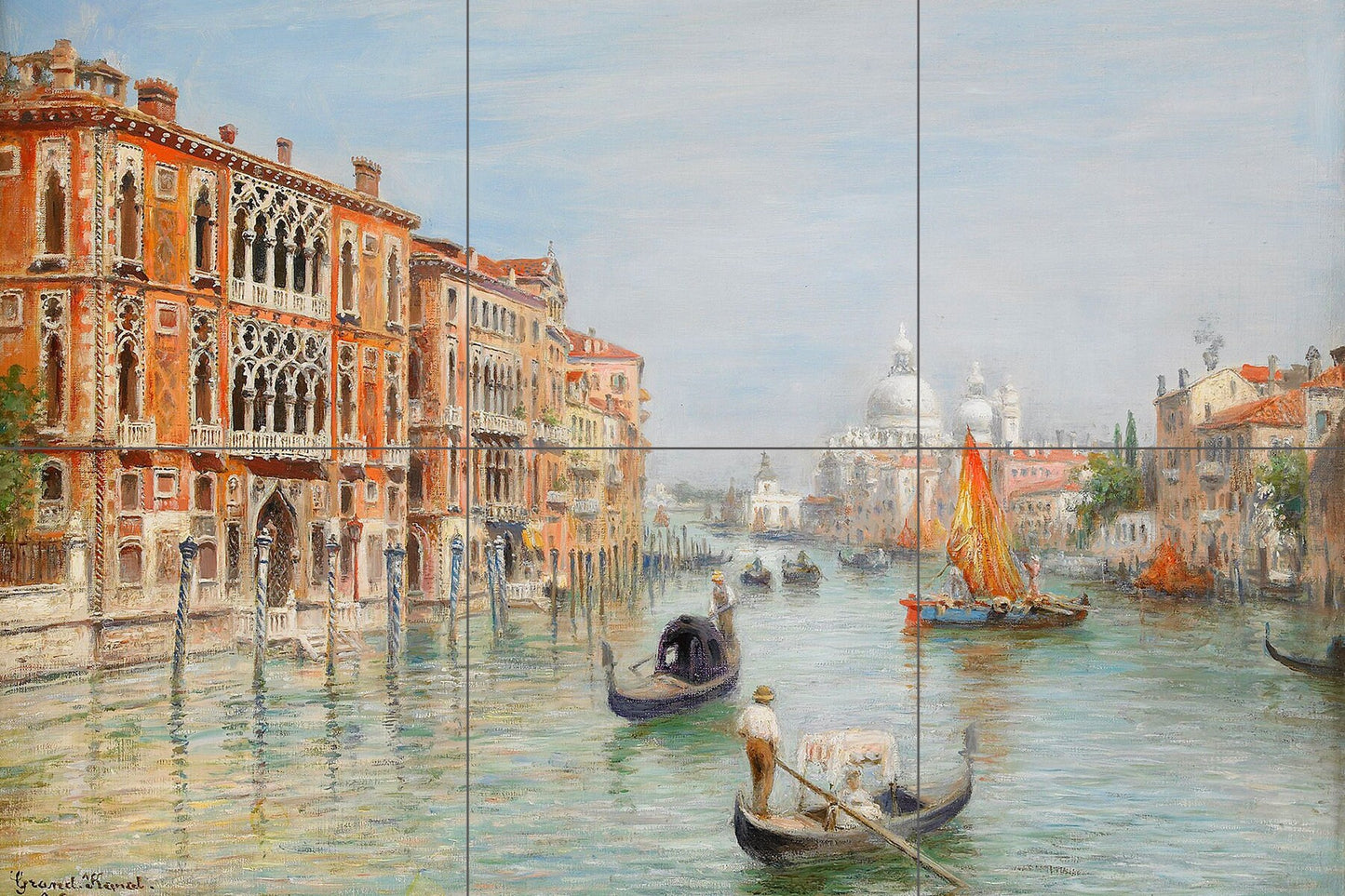 Tile Mural/Mosaic Ceramic Panel of Wilhelm Odelmark Canale Grande - Venice wall print - Venice Wall Art - Tile Mural - Tile Mosaic
