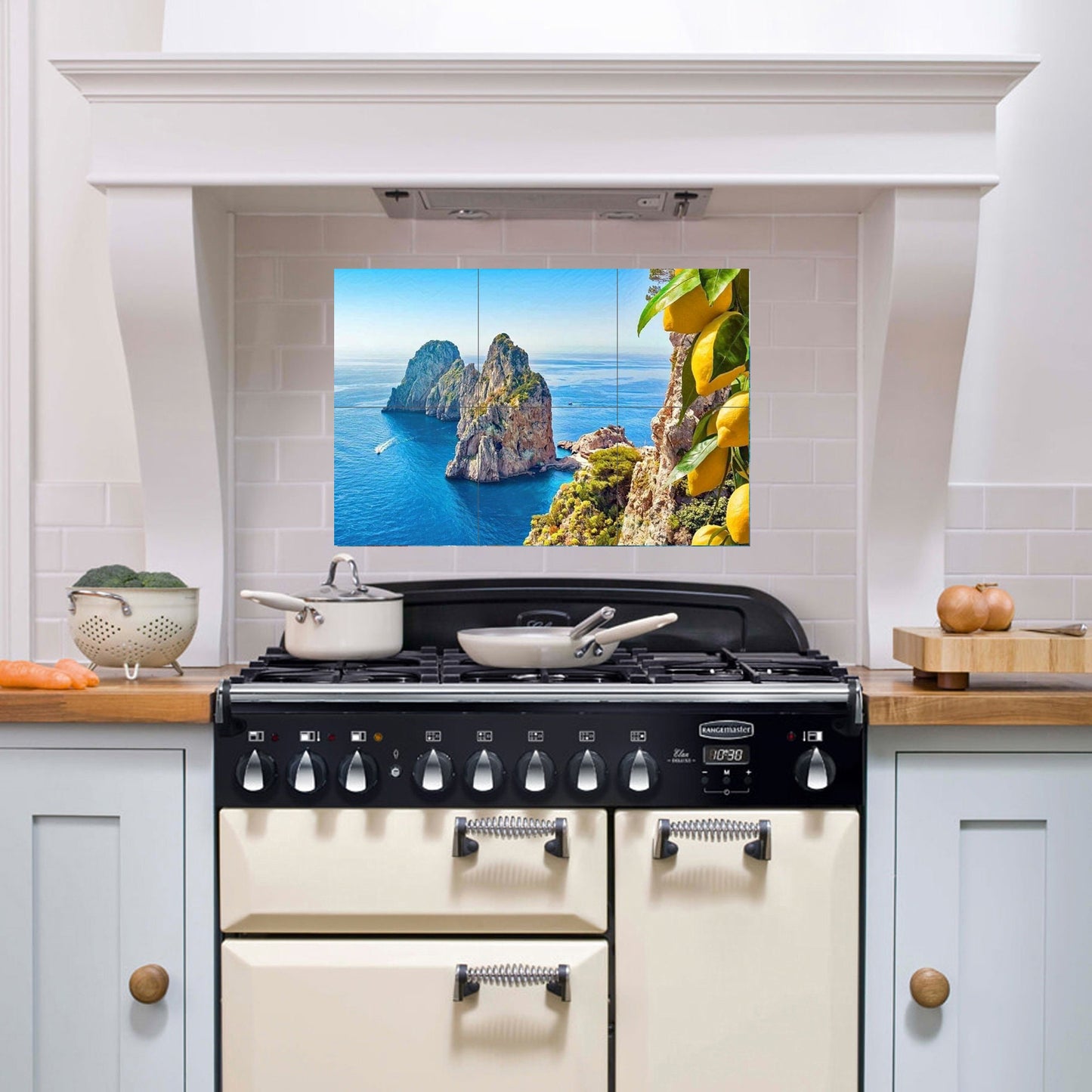 Tile Mural/Mosaic Ceramic Panel of Capri - Capri wall print - Amalfi coast print - Capri Wall Art - Tile Mural - Gloss Tiles - Tile Mosaic