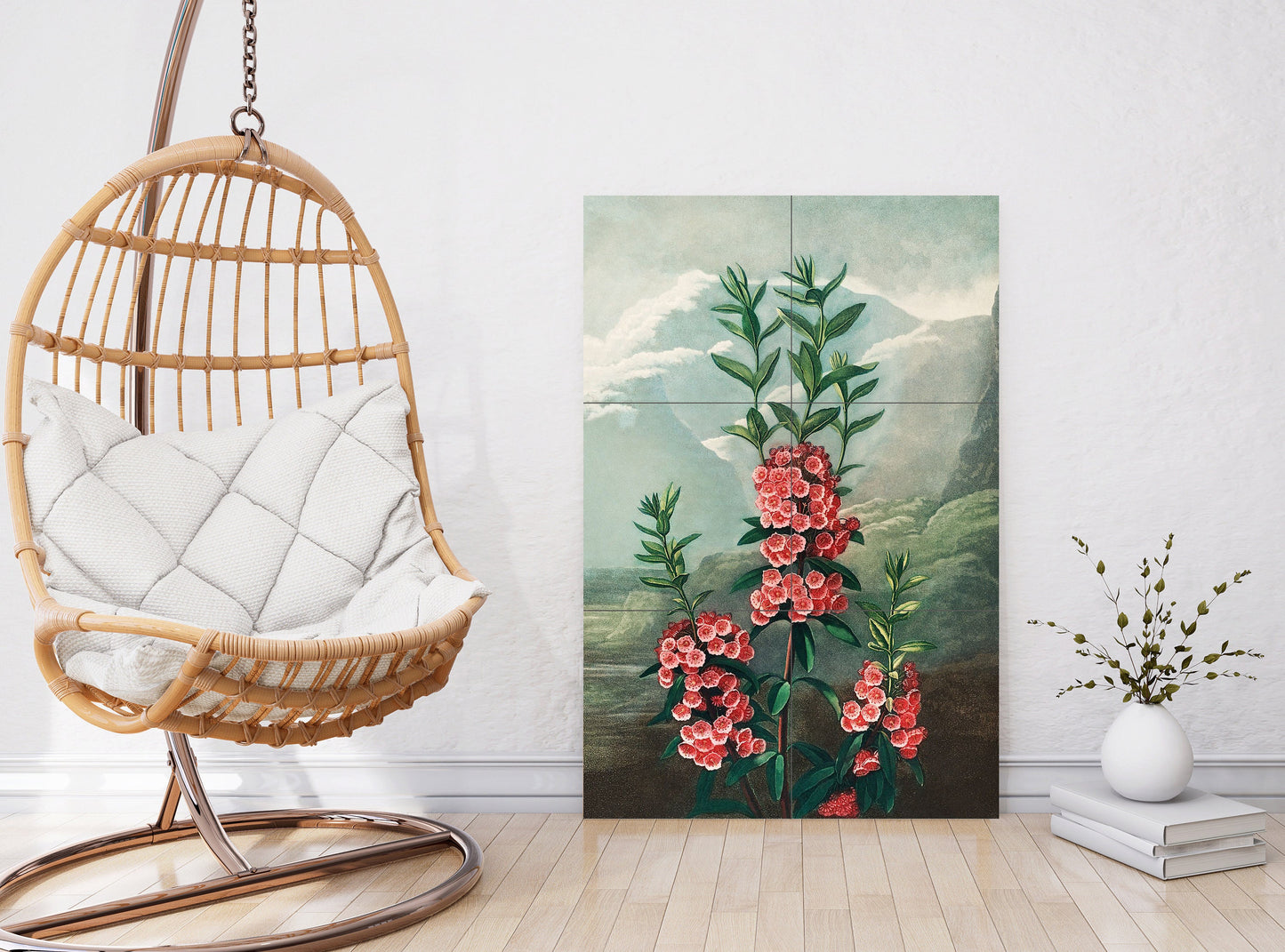 Tile Mural/Mosaic Ceramic Panel of a Kalmia by Robert John Thornton - Colourful Wall Nature Art - Tile Mural - Gloss Tiles - Tile Mosaic