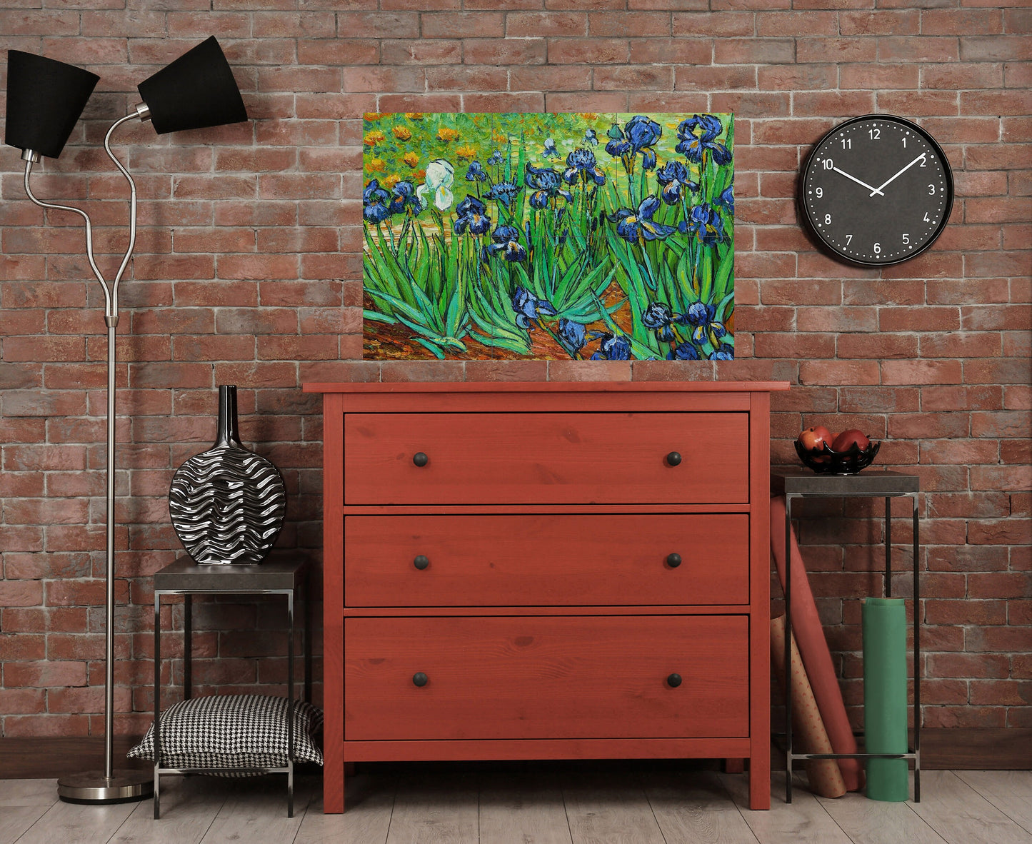 Tile Mural/Mosaic Ceramic Panel of Vincent van Gogh's Irises - Van Gogh wall print - Tile Mural - Tile Mosaic - Gloss Tiles - Accenti tiles